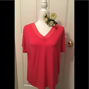Dana Bachman red short sleeve blouse.  Beautiful.